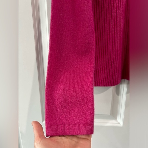 MERONA 100% Cashmere Sweater Size M Ribbed Knit Pink Festive Holiday Feminine - Picture 4 of 7